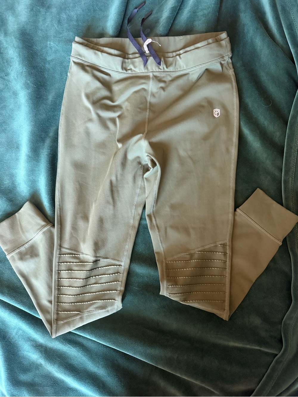 Born Primitive Olive Green Active Leggings with Knee Panel Detail